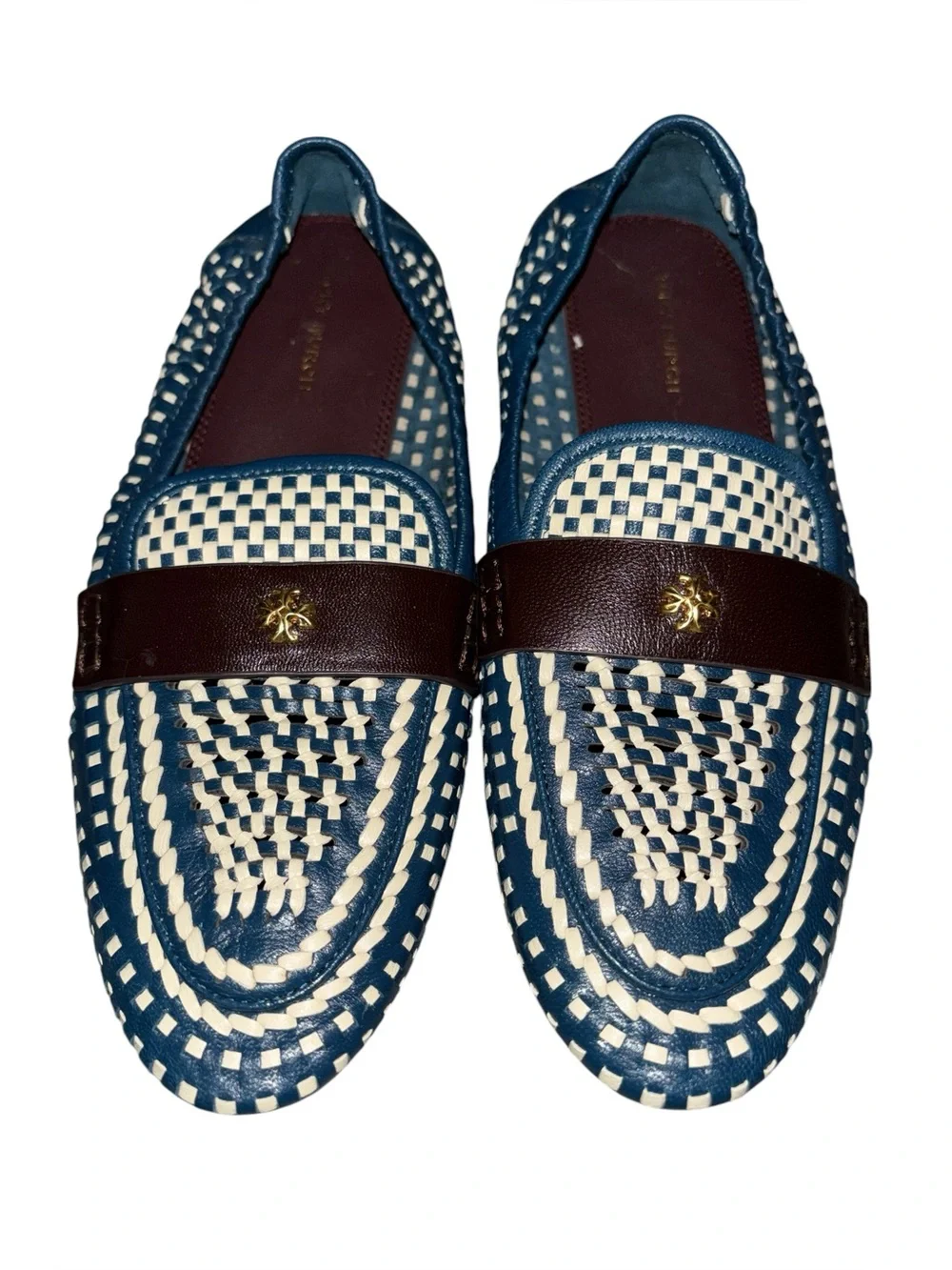Tory Burch Woven Leather Ballet Loafers